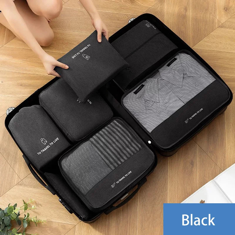 7-Piece Suitcase Organiser Kit | Coordinated Travel Bags