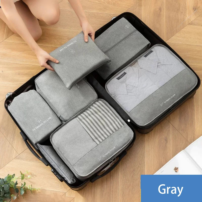 7-Piece Suitcase Organiser Kit | Coordinated Travel Bags
