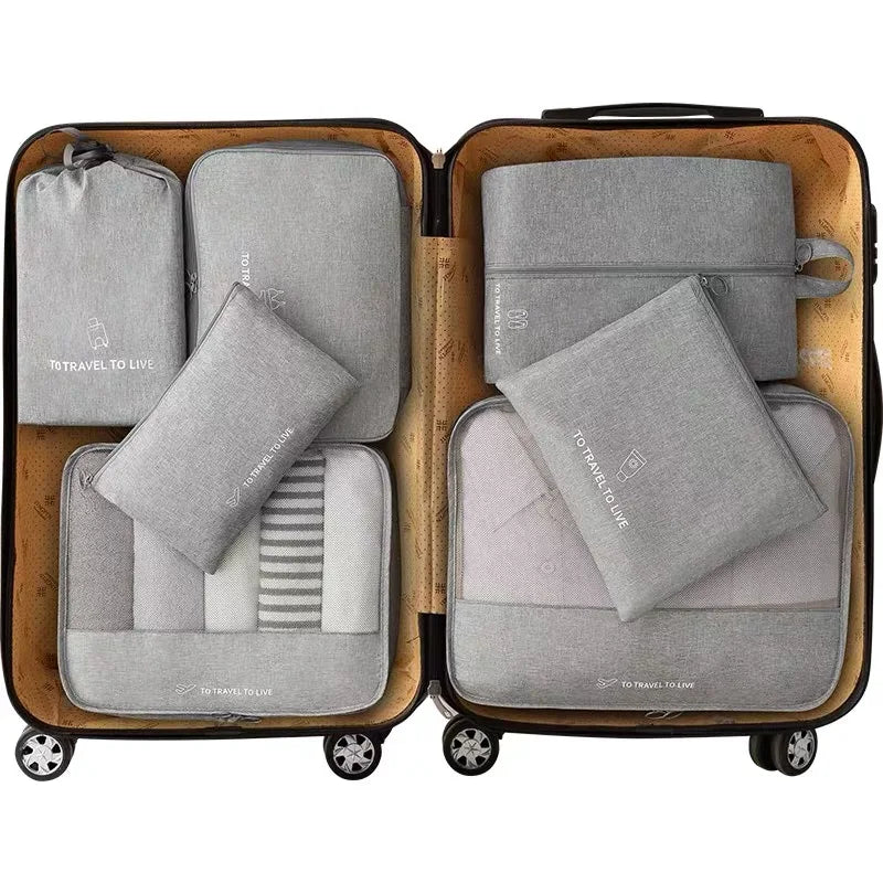 7-Piece Suitcase Packing Organiser Kit, Travel Bags