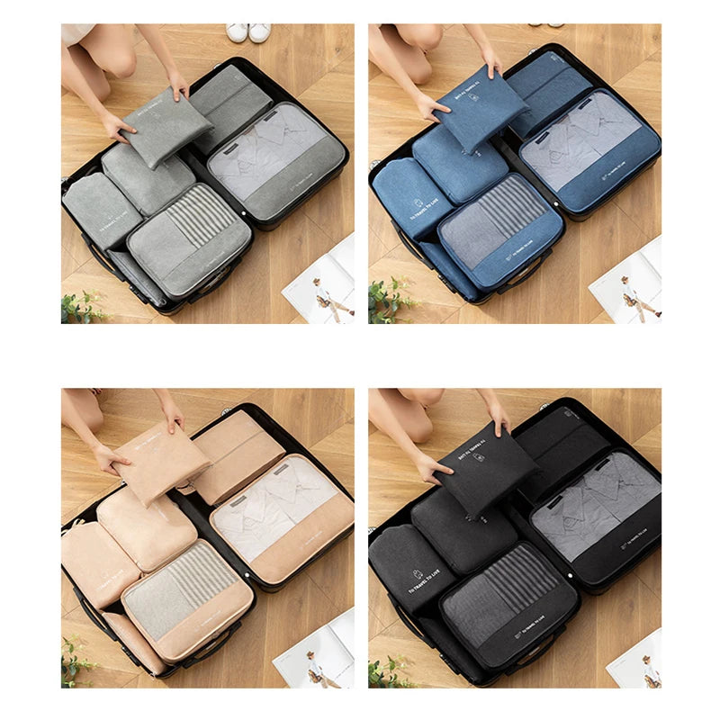7-Piece Suitcase Organiser Kit | Coordinated Travel Bags