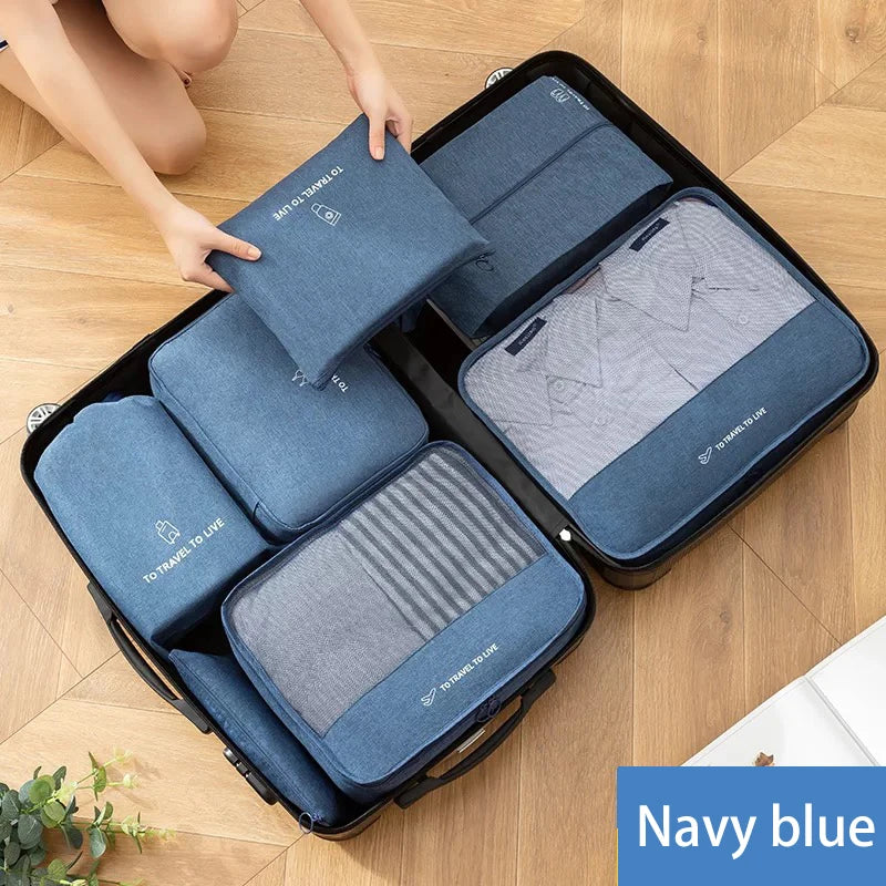 7-Piece Suitcase Organiser Kit | Coordinated Travel Bags