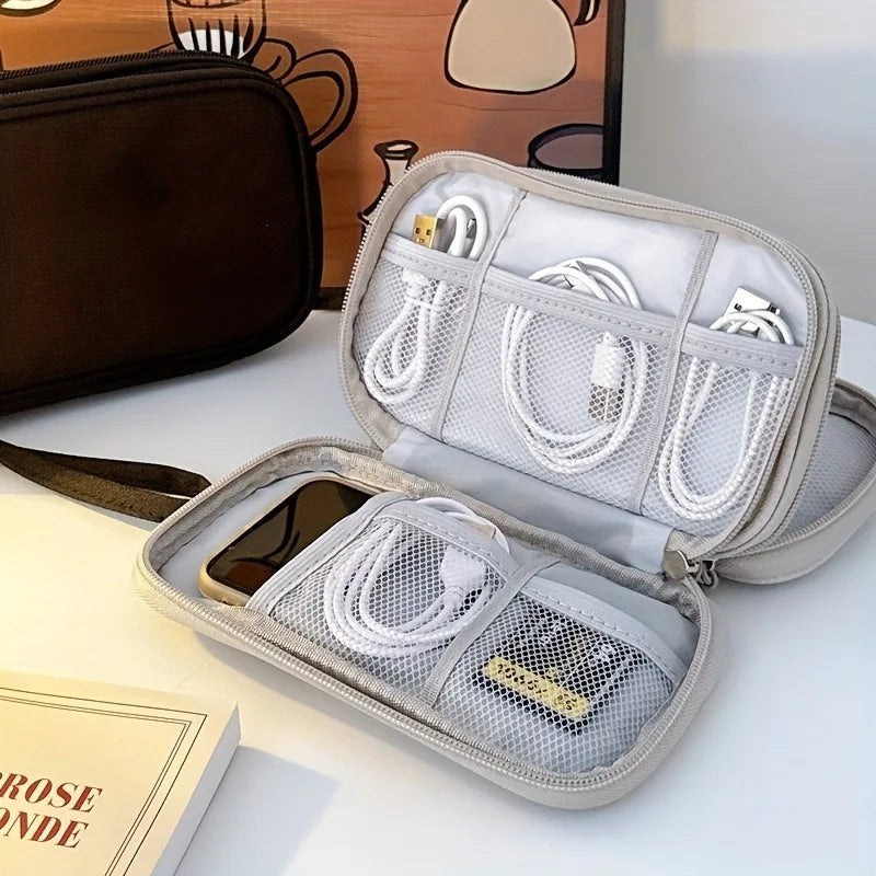 Multi-Pocket Travel Organiser Pouch for Cables & Toiletries