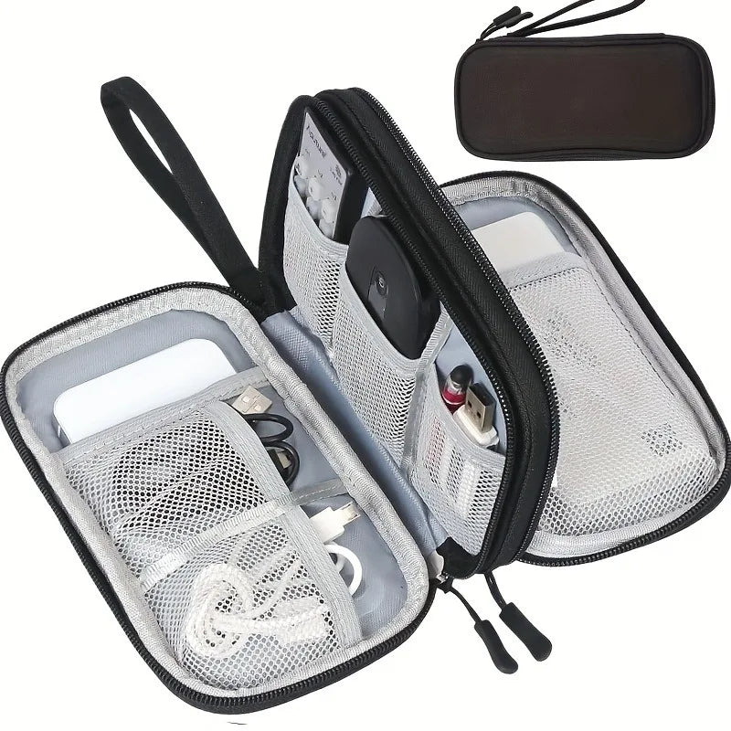 Multi-Pocket Travel Organiser Pouch for Cables & Toiletries