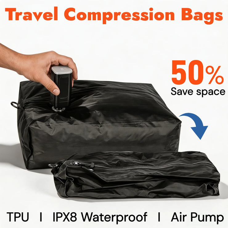 Travel Vacuum Storage Bags | 9L–41L & Separate Pump