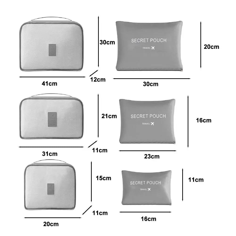 6-Piece Packing Cube Set with Shoe Pouch | Set A or B