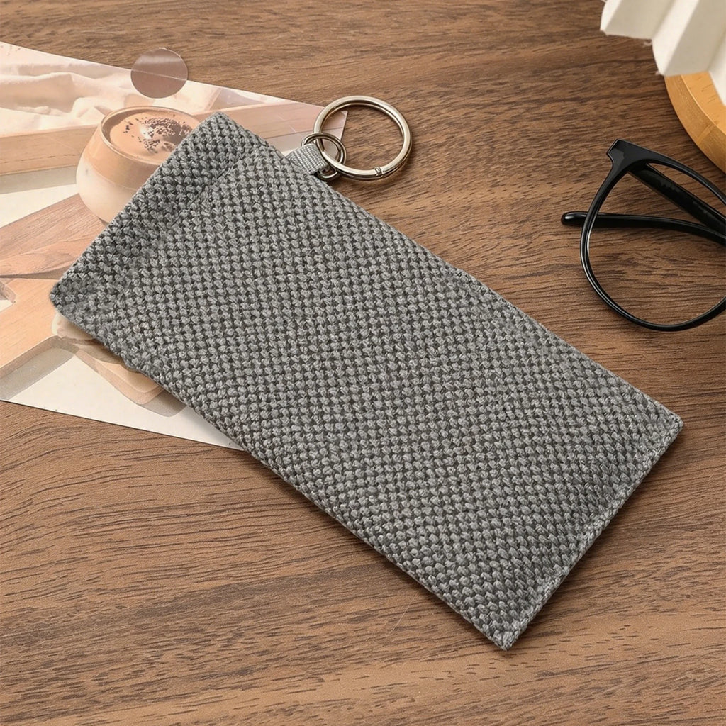 Soft Sunglasses Pouch with Keyring | Travel Glasses Sleeve