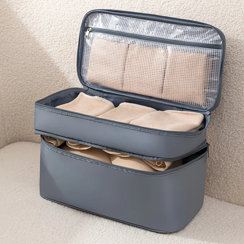 Double-Layer Travel Bra & Underwear Organiser Bag