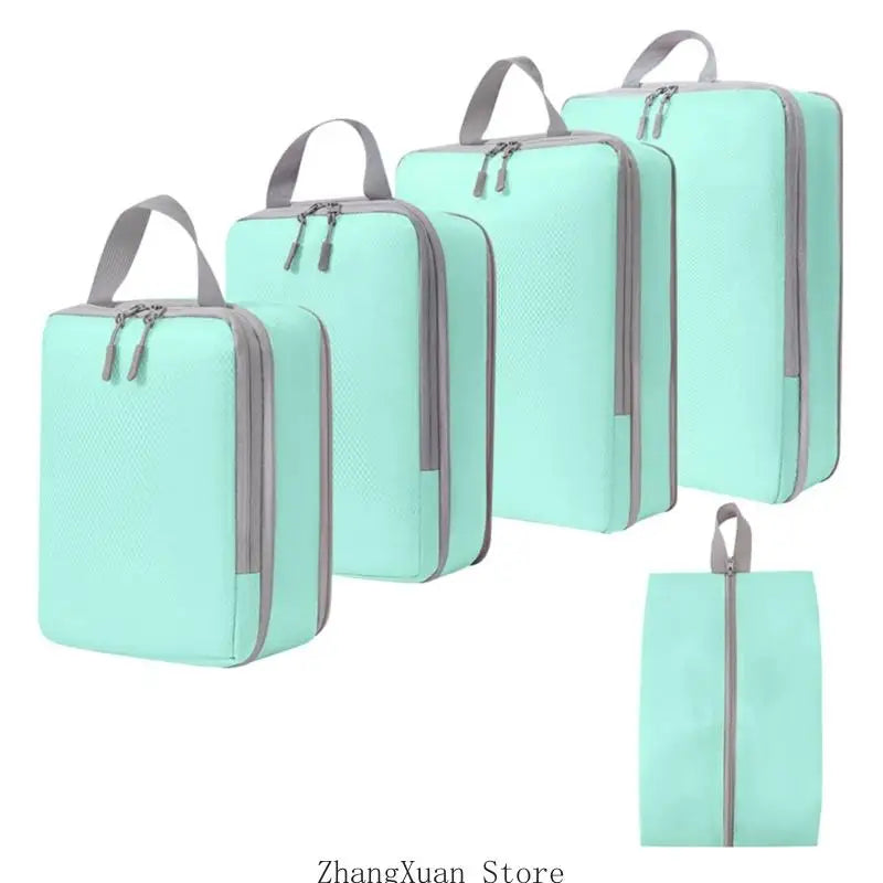 5-Piece Packing Cube Set with Separate Shoe Bag