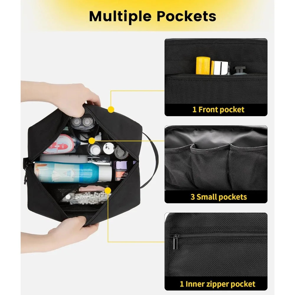 Travel Toiletry Bag with Zip Pockets and Carry Handle