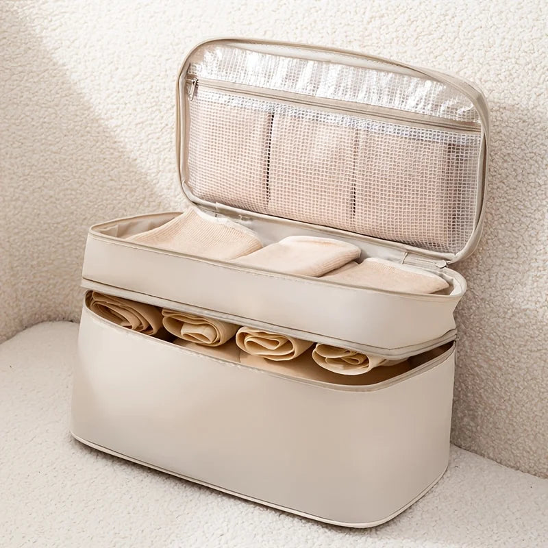 Double-Layer Travel Bra & Underwear Organiser Bag