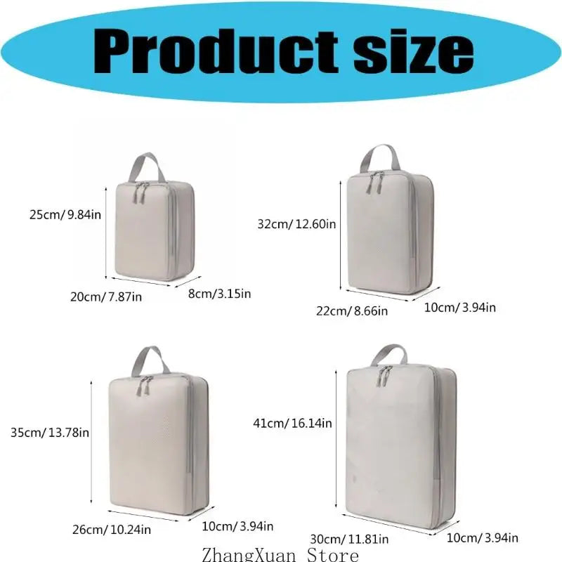 5-Piece Packing Cube Set with Separate Shoe Bag