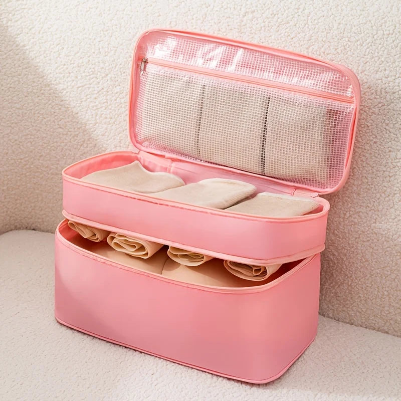 Double-Layer Travel Bra & Underwear Organiser Bag