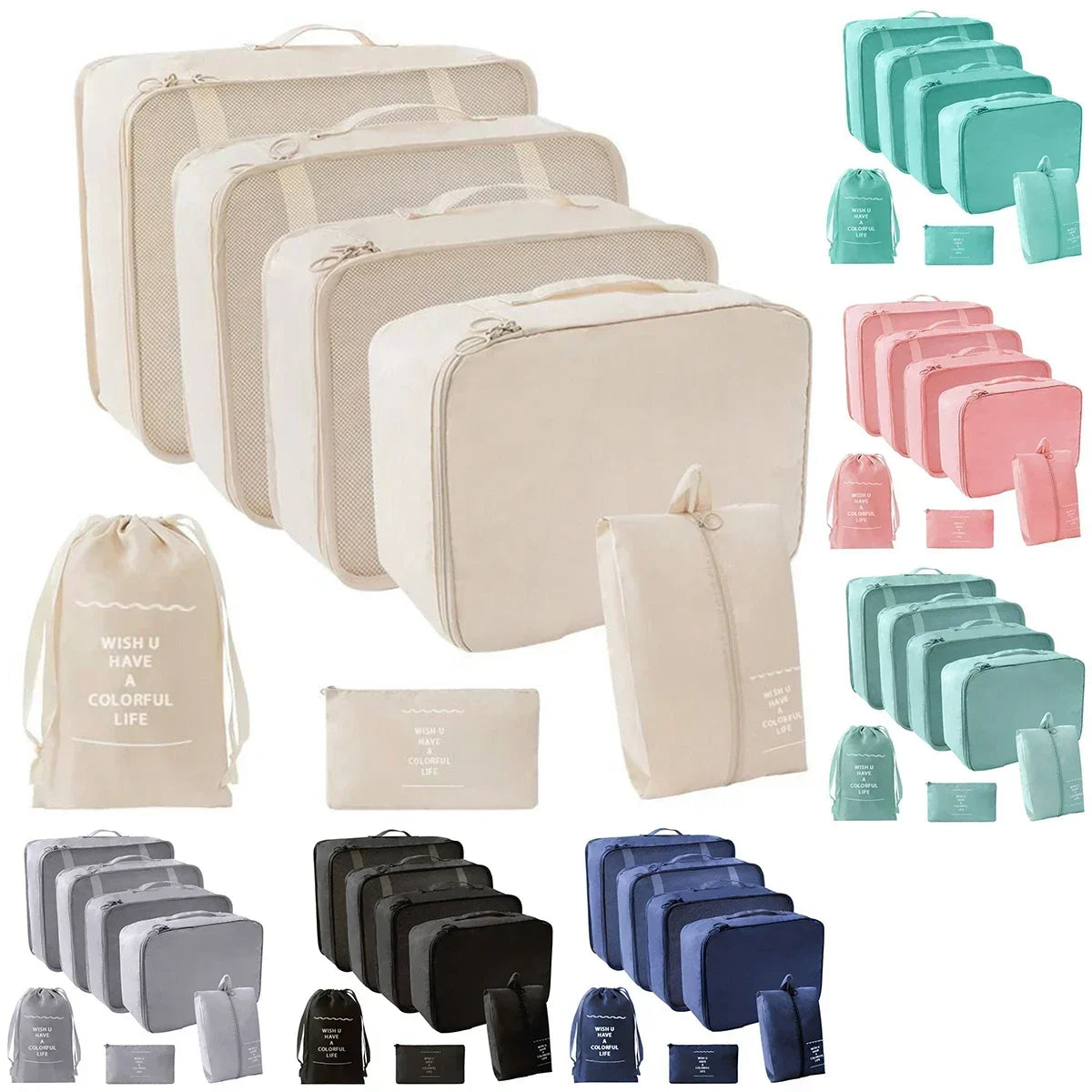 7-Piece Travel Packing Cube Set for Suitcase Organisation