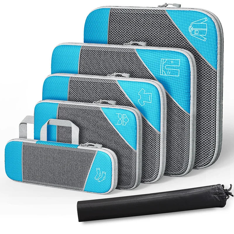 Expandable Mesh Packing Cubes for Suitcase Organisation