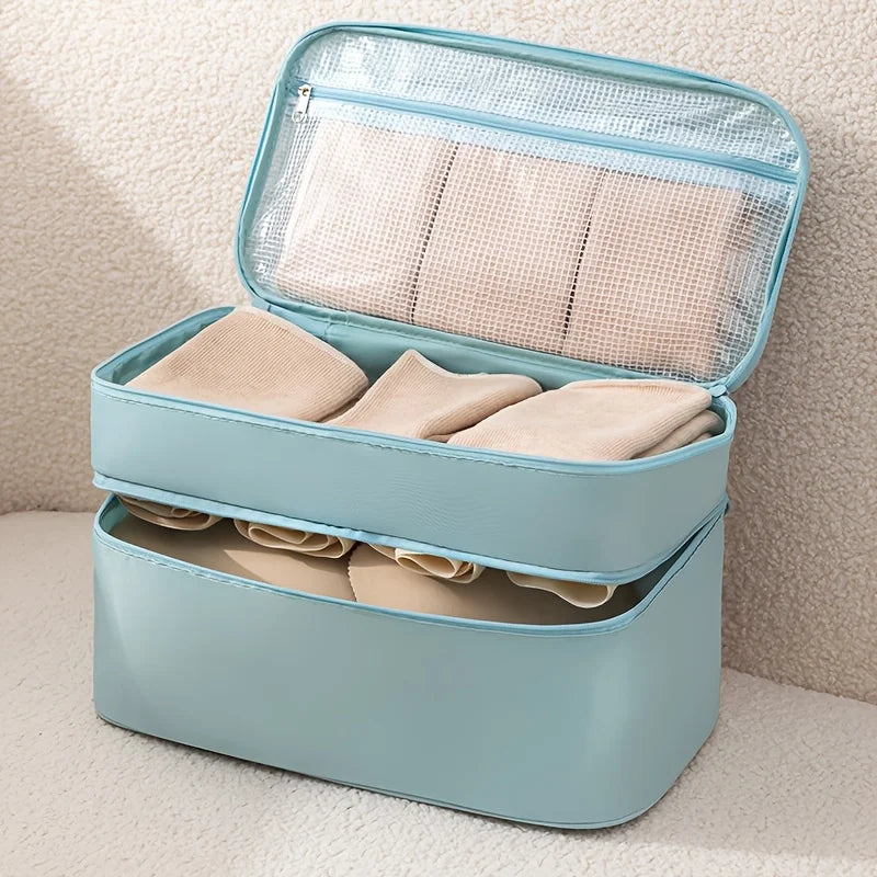 Double-Layer Travel Bra & Underwear Organiser Bag
