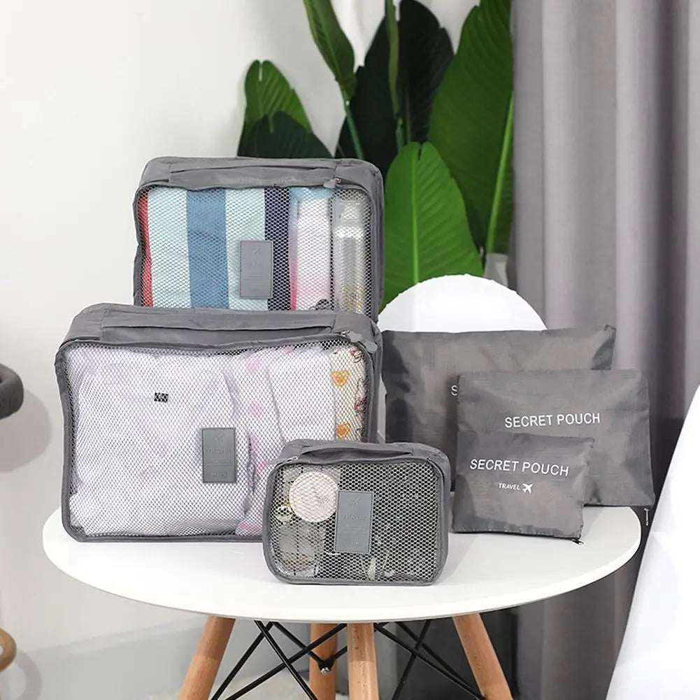 6-Piece Travel Packing Cube Set with Shoe Pouch