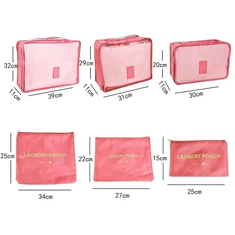 6-Piece Mesh Packing Cube & Travel Pouch Set
