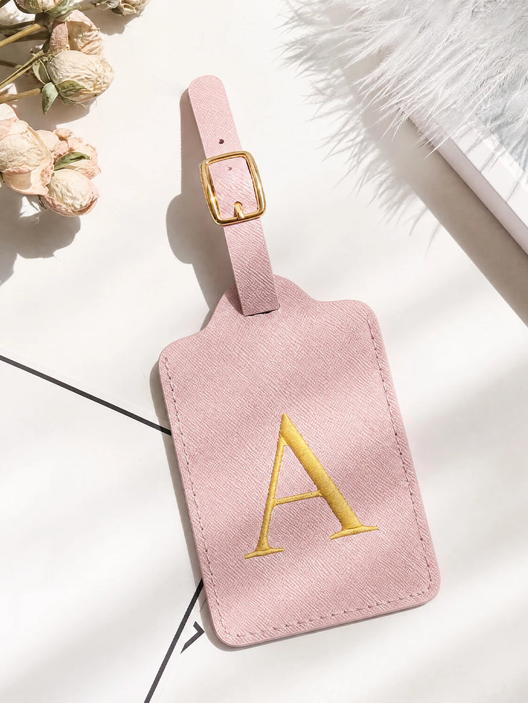 Pink Initial Luggage Tag | A–Z Letter Choices
