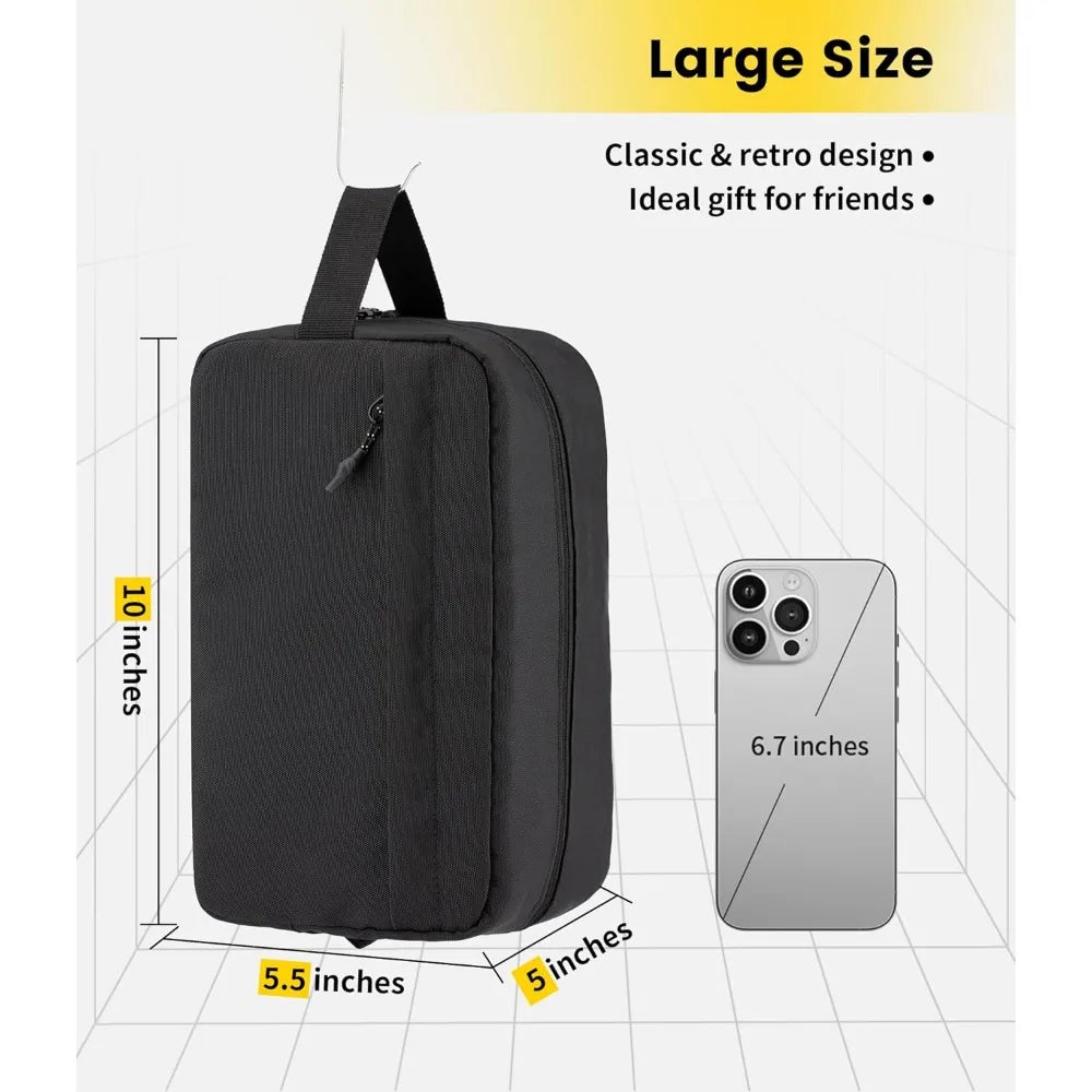 Travel Toiletry Bag with Zip Pockets and Carry Handle
