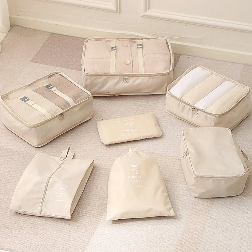 7-Piece Travel Packing Cube Set for Suitcase Organisation